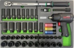 Набор инструментов 46 пр., гайковерт, ударные головки и динамометрический ключ, в ложементе TOPTUL GED0462