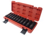 Набор головок торцевых 1/2" 6-ти гранных 10-24мм ударных глубоких 11 предметов JTC