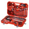 Набор инструментов 166 предметов слесарно-монтажный 1/2", 3/8,1/4" 6-ти гран.в кейсе JTC