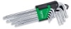 Набор Г-образных ключей TORX T10-T50 с отверстием, длинные, 9 пр. TOPTUL GAAL0919